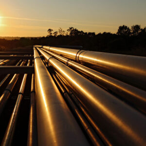 a bunch of pipes stacked on top of each other.
